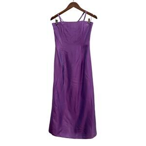 VTG Jessica McClintock Gunne Sax SZ 7 Purple Satin Beaded Prom 90's Y2K Dress